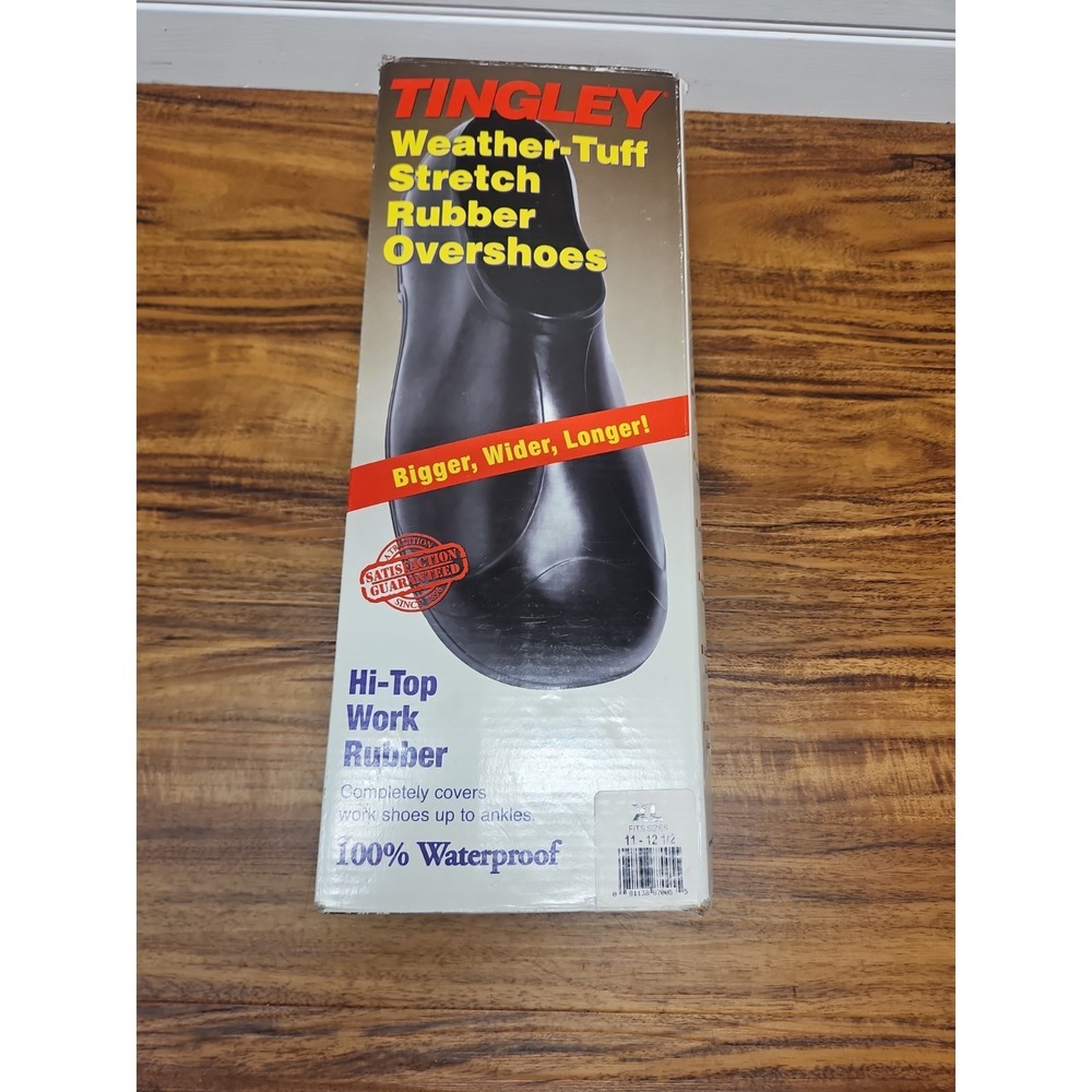 TINGLEY Weather-Tuff Stretch Rubber Overshoes Men XL Fits 11 - 12 1/2 Black 1300